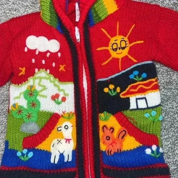UNIQUE TARKA FUN SWEATER INFANT Peruvian Children's Wool Sweater - Picture 5 of 10